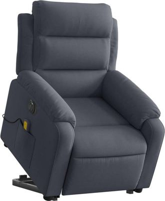 vidaXL Vidaxl - Sill&oacute;n De Masaje Reclinable Elevable Terciopelo Gris Oscuro