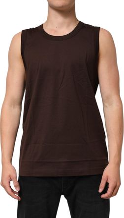 Dolce & Gabbana Bruin Katoenen Mouwloos Ondergoed Heren Tanktop