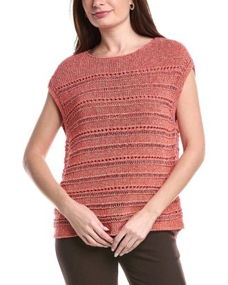 Lafayette 148 New York Bateau Neck Open Stitch Pullover