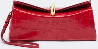 Jacquemus Val&eacute;rie croc-effect leather clutch