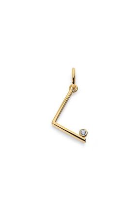 Monica Vinader Lab Grown Diamond Initial Pendant in 18K Gold Vermeil /Diamond at Nordstrom