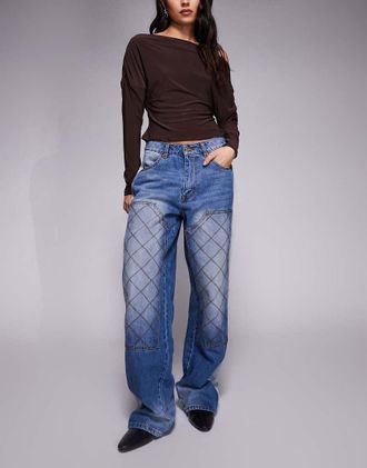 Deus Dayton - Jeans blu lavaggio medio con ginocchia rinforzate