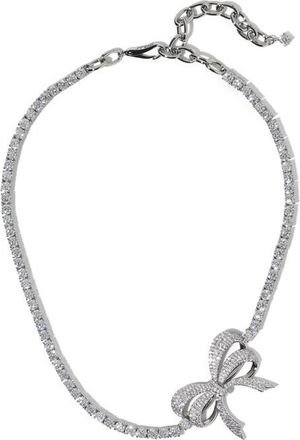 Nadri Eros Bow Choker Necklace in Rhodium at Nordstrom