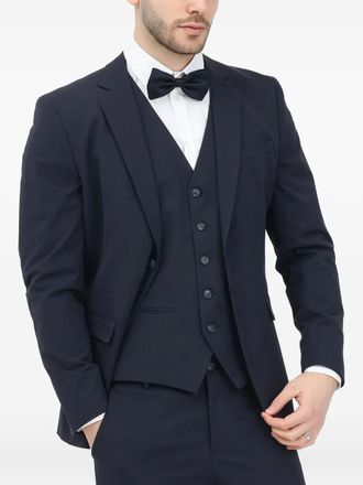 Selected notched-lapel blazer - men - Recycled Polyester/Viscose/Elastane - 50 - Blue