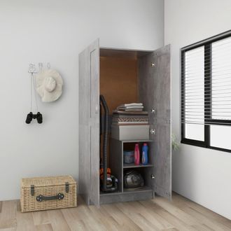 vidaXL Vidaxl Armadio Grigio Cemento 82,5x51,5x180 Cm In Legno