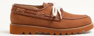 Valentino Garavani Scarpa Da Barca Palm Avenue In Cervo Suede Uomo TABACCO 40.5