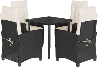 vidaXL Set De Muebles Jard&iacute;n 5 Pzas Con Cojines Rat&aacute;n Sint&eacute;tico Negro Vidaxl