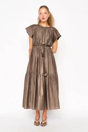 Mirth Vienna Maxi Dress In Walnut