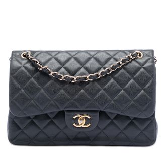 Chanel Tweedekans Jumbo Classic Kaviaar Dubbele Flap