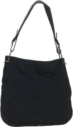 Gucci Pre-owned Nylon Schoudertas - Dames - Vintage Schoudertas - Zwart - ONE Size - Nylon - Vintage