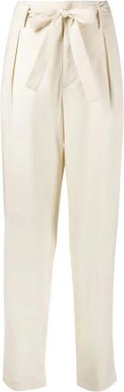 Rag & Bone Beige Linnen Broek - Dames - Wijde Broeken - Beige - 2XS - Linnen - Broeken