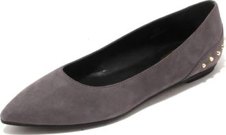 Tod's Donker as ballerina schoen gemaakt in Itali&euml; - Dames - Ballerinas - Grijs - 35 1/2 EU - Leer - Schoenen