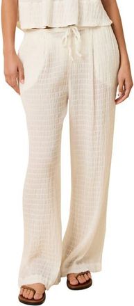 Solid & Striped The Ashling Textured Semisheer Cover-Up Pants in Optic White at Nordstrom, Size X-Small