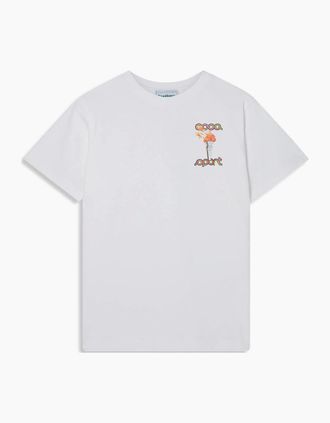 Casablanca Mens Mens White Casablanca La Flamme Du Sport Printed T-Shirt - Size: 40