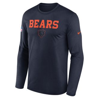 Nike Chicago Bears Rivalries Collection Sideline Legend Nike Mens Dri-FIT NFL Long-Sleeve T-Shirt in Blue | 02TJ41L7Q-X5L