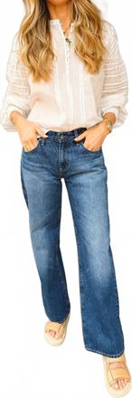 AG - Adriano Goldschmied Adria Low Rise Wide Leg Jeans In Blue