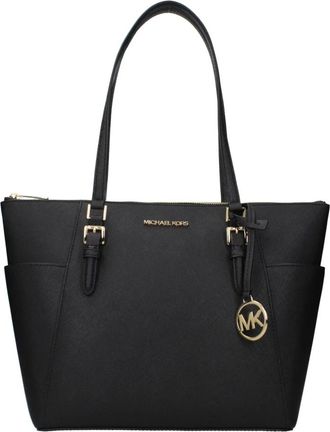Michael Kors Leather Shoulder Bag - Dames - Shoppers - Zwart - ONE Size - Leer - Tassen