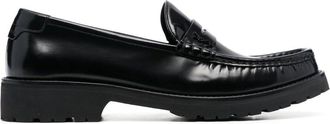 Saint Laurent Le Loafer high-shine finish flat shoes - men - Calf Leather/Calf Leather/Rubber - 42,5 - Black