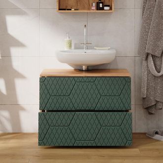 Vicco Mueble Lavabo Irma, Verde, 80 Cm Con 2 Cajones Vicco