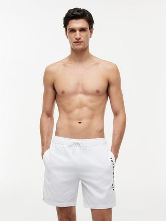 Tommy Hilfiger Mens Tommy Logo 7 Swim Trunk - White - XXXL