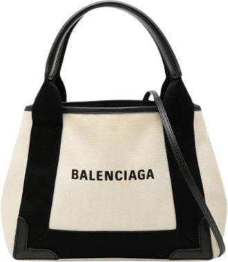 Balenciaga Pre-owned Tote Bags, female, White, Size: ONE SIZE Pre-owned Canvas Tote Bag