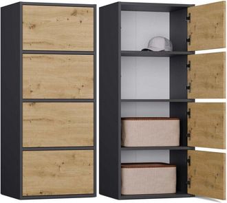 Topeshop Alma Anthracite Chest Of Drawers Storage Cabinet With Drawers