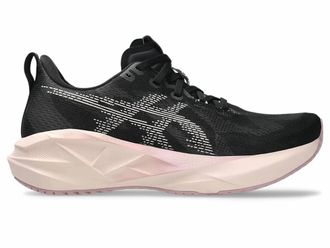 Asics Womens Novablast 5 Running Shoes In Black/pearl Pink
