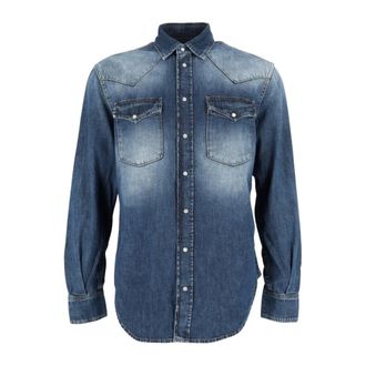 Dondup Denim Shirt - Heren - Spijkeroverhemden - Blauw - M - Denim - Overhemden