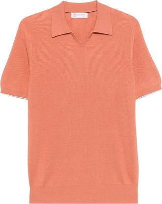 Brunello Cucinelli V-neck Ribbed T-shirt