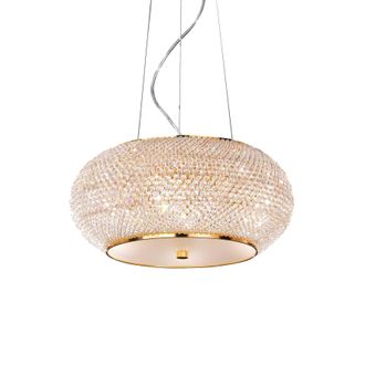 Netlighting Pasha 6 Light Ceiling Pendant Gold with Crystals E14