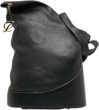 Loewe Pre-owned Bucket Bags, female, Black, Size: ONE SIZE Pre-owned Leather Bucket Bag