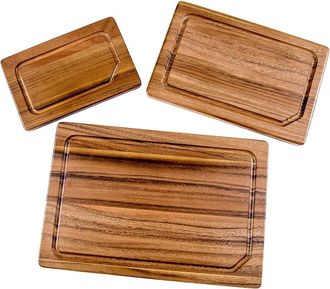 Lipper Set Of 3 Acacia Cutting Boards With Juice Well