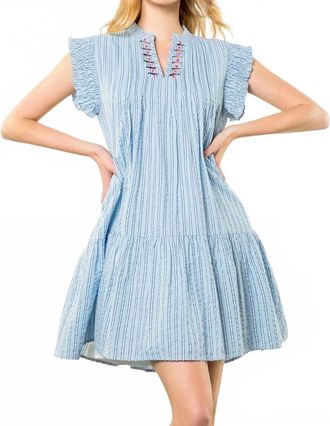 THML Clothing Nantucket Mini Dress In Blue