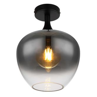 Globo Lighting Plafoniera - Maxy - Nero - Vetro Vetro Fum&eacute; - &Oslash; 24cm - - Globo