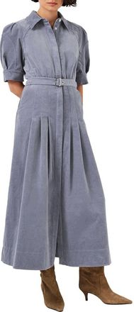 Mint Velvet Corduroy Belted Midi Dress in Blue at Nordstrom, Size 10