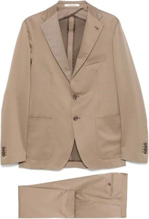 Tagliatore Heren, Pakken, Bruin, Maat: XL Wol