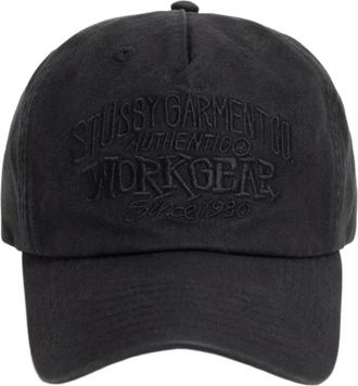 St&uuml;ssy Mid-Depth Workgear Waxed Snapback Cap Black 1311206-BLAC