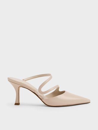 Charles & Keith Arden Pointed Wavy Heeled Mules