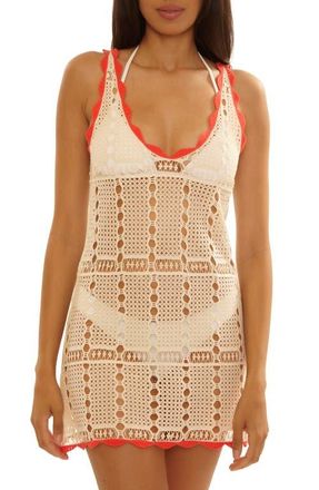 BECCA by Rebecca Virtue Shoreline Open Stitch Cover-Up Minidress in Natural at Nordstrom, Size Medium