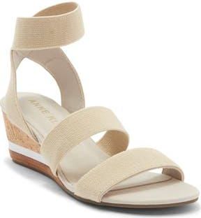 Anne Klein Barnett Wedge Ankle Strap Sandal in Natural at Nordstrom Rack, Size 8.5
