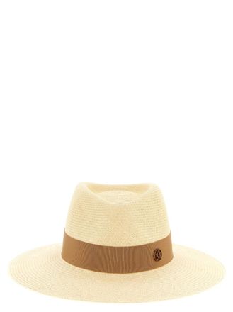 Maison Michel Beige The Iconics Woven Fedora Hat