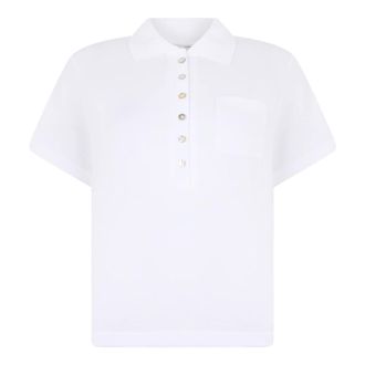 Vince Polo Shirts, female, White, Size: XS Cotton Cropped Pocket Polo