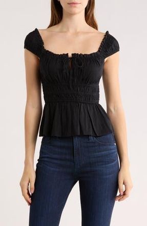 Abound Pretty Peplum Top in Black at Nordstrom Rack, Size X-Small