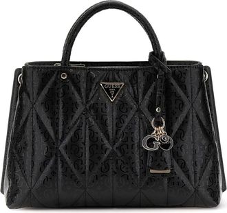Guess Betula Satchel Zwarte Schoudertas - Dames - Handtassen - Zwart - ONE Size - Tassen
