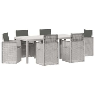 vidaXL Conjunto De Comedor De Jard&iacute;n 7 Pcs Blanco Y Antracita Pp Vidaxl