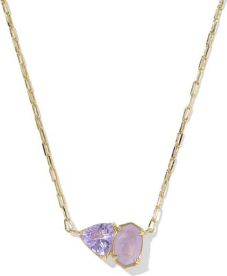 Kendra Scott Tatum Pendant Necklace in Gold Purple Mix at Nordstrom