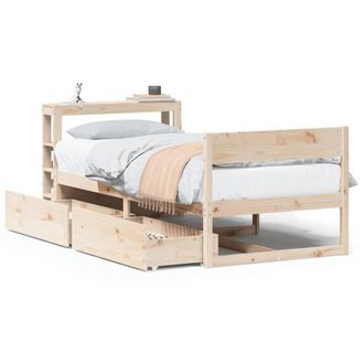 Berkfield Home Bed Frame without Mattress 90x190 cm Single Solid Wood Pine in Light Brown