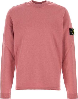 Stone Island Dark Pink Cotton Sweater
