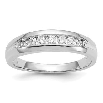 Diamond2Deal 14k White Gold Lab Grown Diamond Wedding Band Ring 0.33Ct Clarity- VS Color- G-H