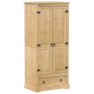 Berkfield Home Wardrobe Corona 76x50x170 cm Solid Wood Pine in Light Tan | Size: 76 x 50 x 170 cm